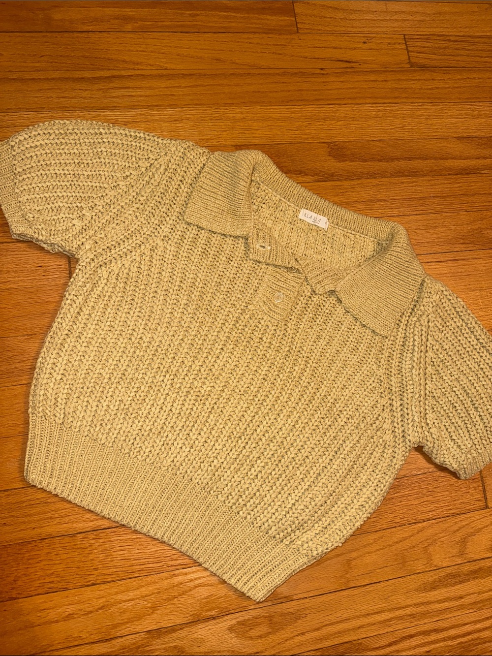 ILLA ILLA Cropped Polo Knit Chunky Sweater